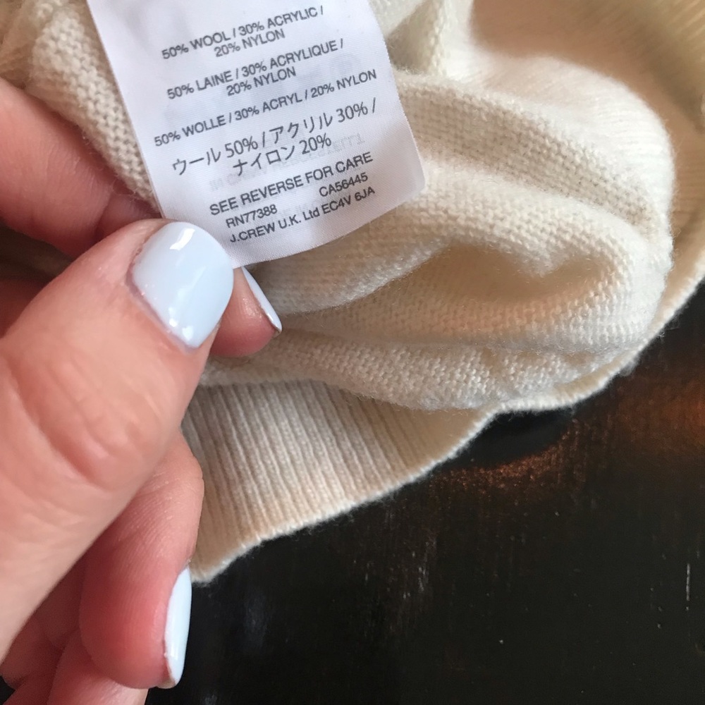 J. Crew Cream Ruffle Sweater - Picture 4 of 4